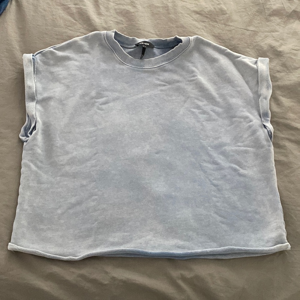 ME+EM Light Blue Sleeveless Top